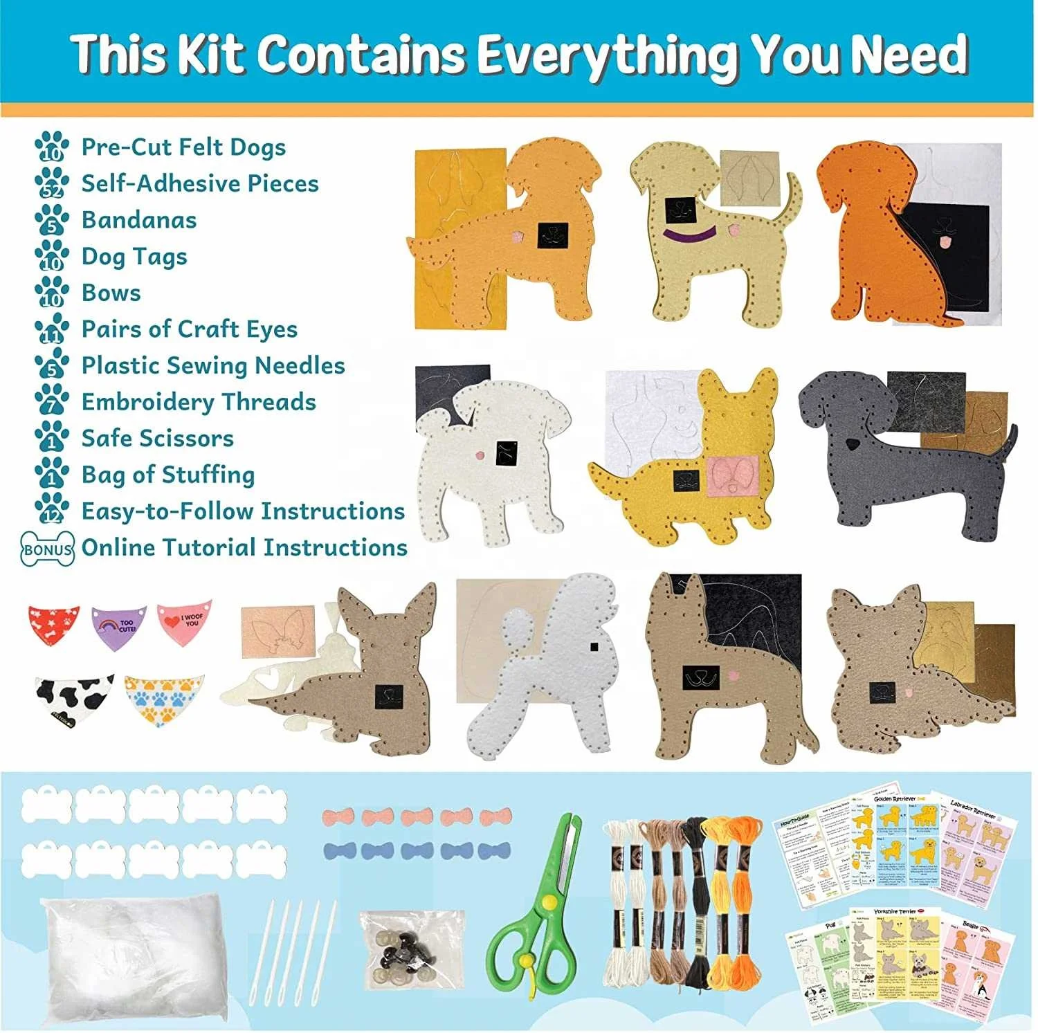 wholesale homeschool creative handmade activity small doll puppy dog arts and crafts sets felt diy toys for kids 6-12