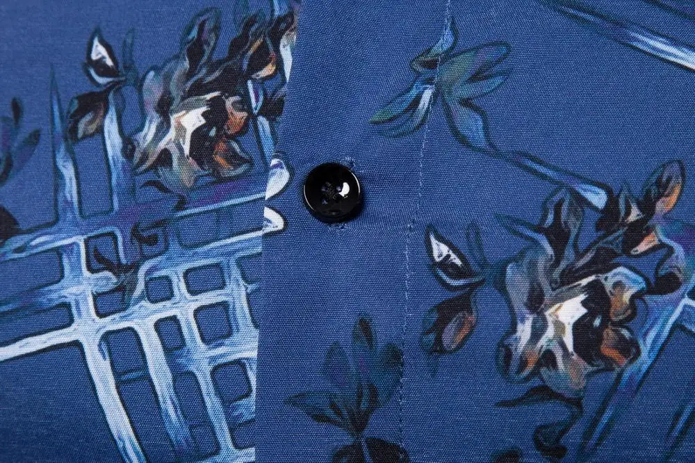 
In Stock Wholesale Sexy Hawaiian Casual Long Sleeve Floral Print Shirts For Man 