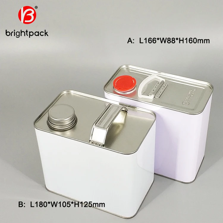 F-style 1L rectangular metal tin can for engine oil lubricant oil Square 4L oil cans used for petrol chemical
