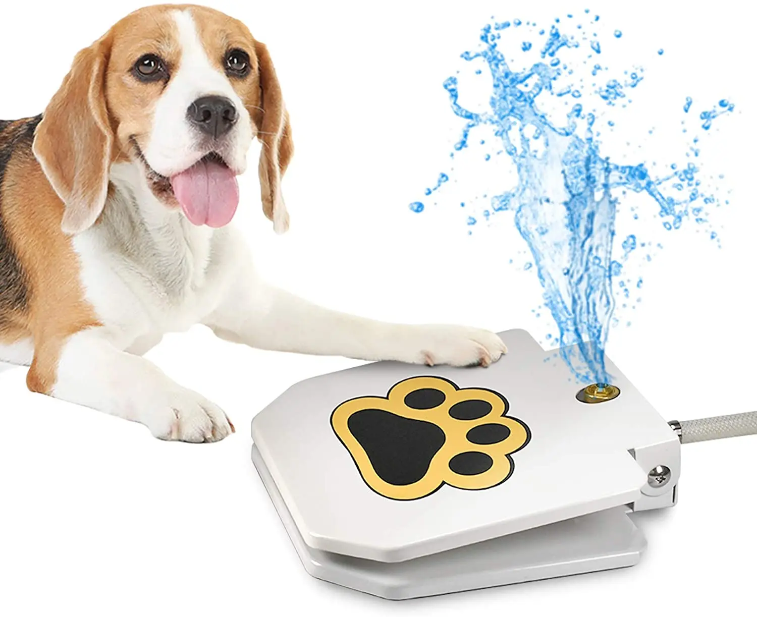 Hot Selling Step On Toy Paw Petal Activated Dog Water Sprinkler Essential Outdoor Automatic Water Dog Fountain