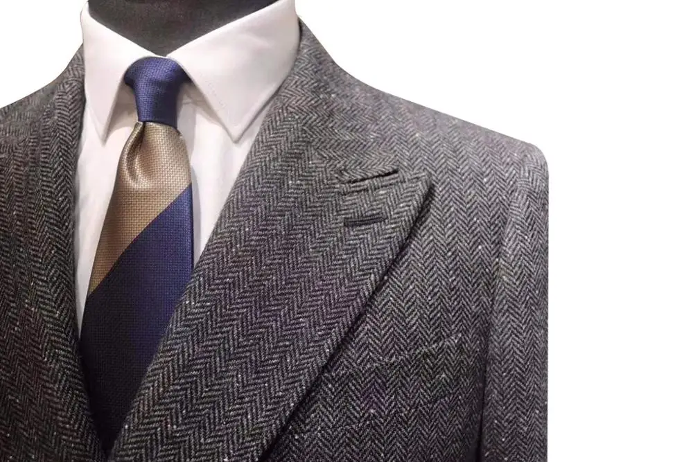 In stock wholesale single-breasted brown wool topcoat with internal pockets