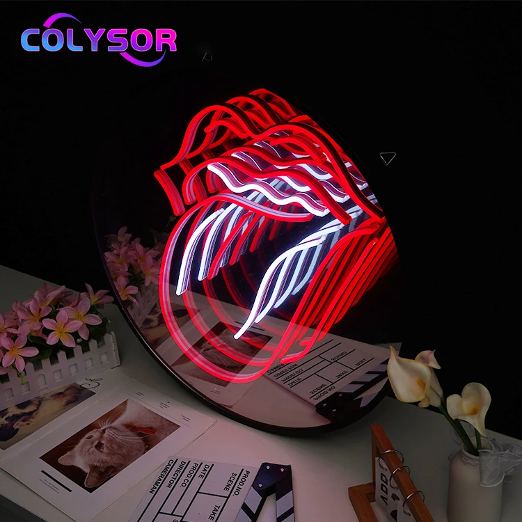 COLYSOR Low Price 3d Anti Scratch Acrylic Neon Sign Board Wall Lamp Led Infinity Mirror Light