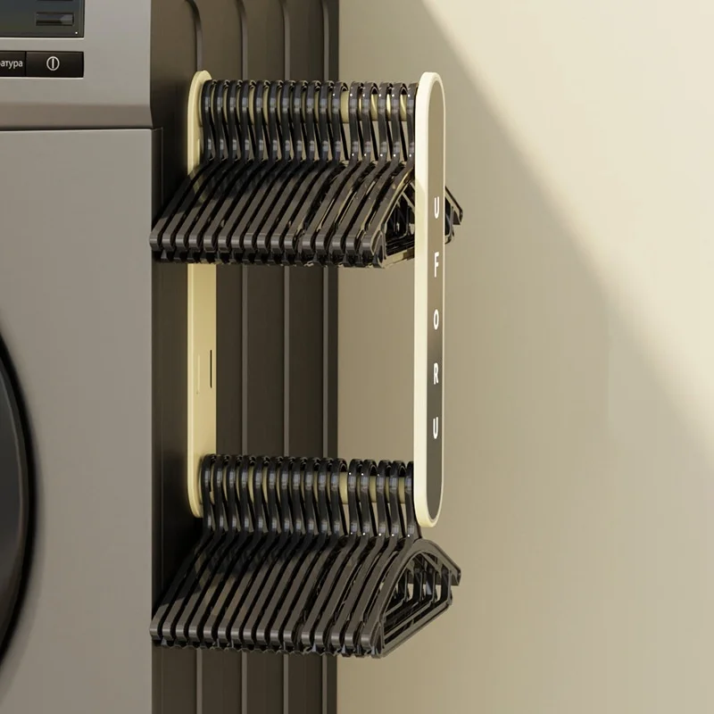 Retractable clothes rack storage device perforation-free balcony wall hanging clothes rack multi-functional storage rack