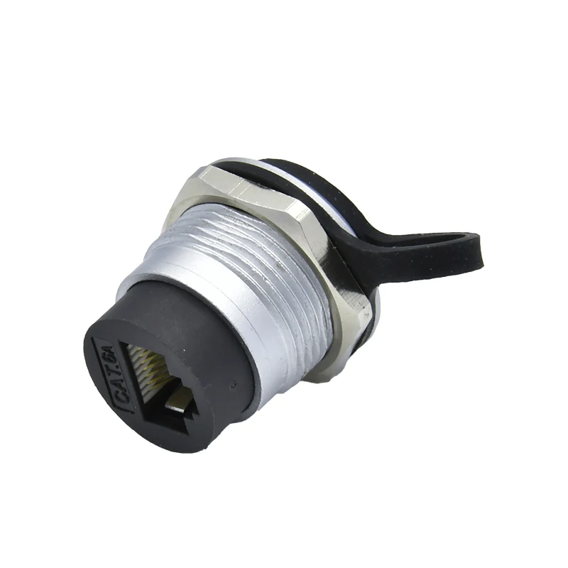 best brand rj45 connectors pass through network interface pcb panel socket female plug waterproof ethernet rj45 connector