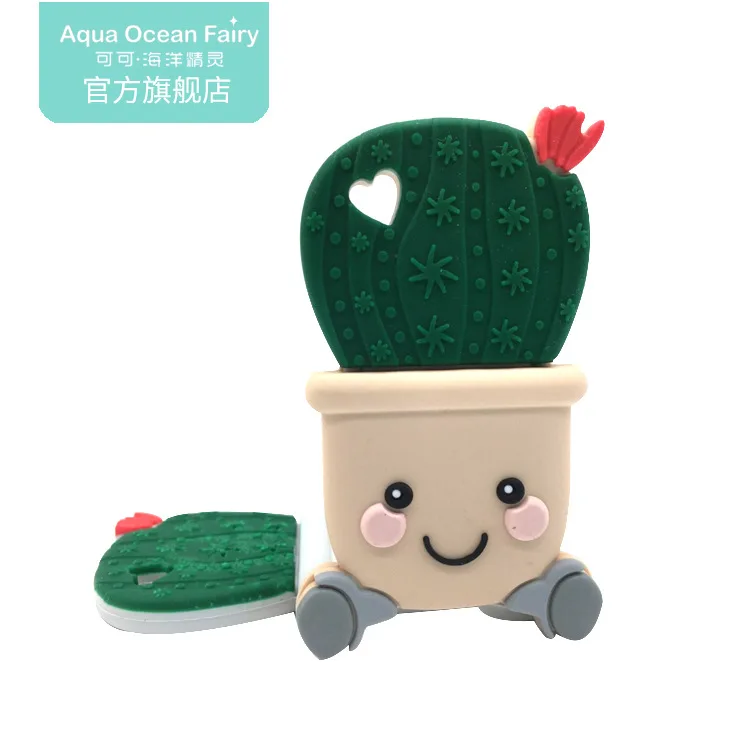 New Arrival Food Grade Silicone Baby Teething Toy Cactus Shape Baby Teether