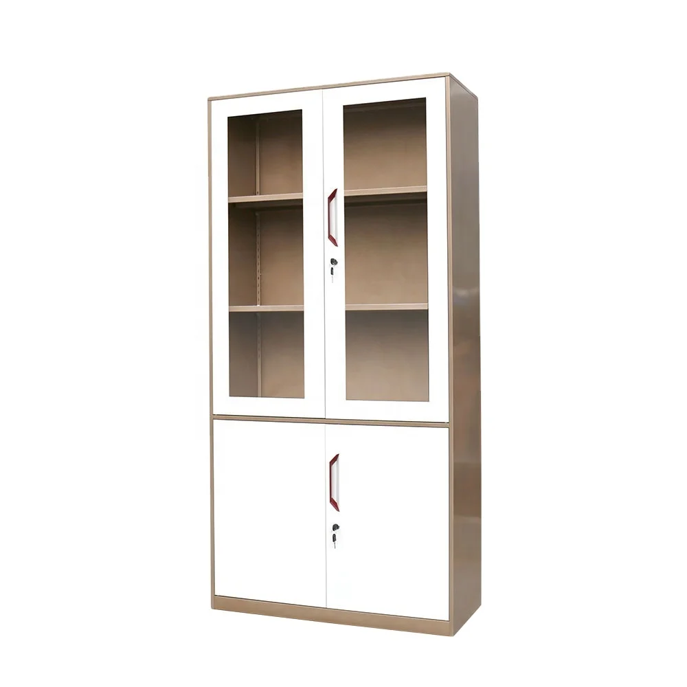 Библиотека с образцами для хранения книг б/у 2 со стеклянной дверью, стальнойl комод