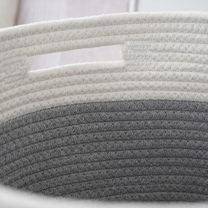 Factory Direct Sale 100% Natural Cotton Rope Extra Large Cotton Rope Woven Storage Basket Baby Laundry Basket