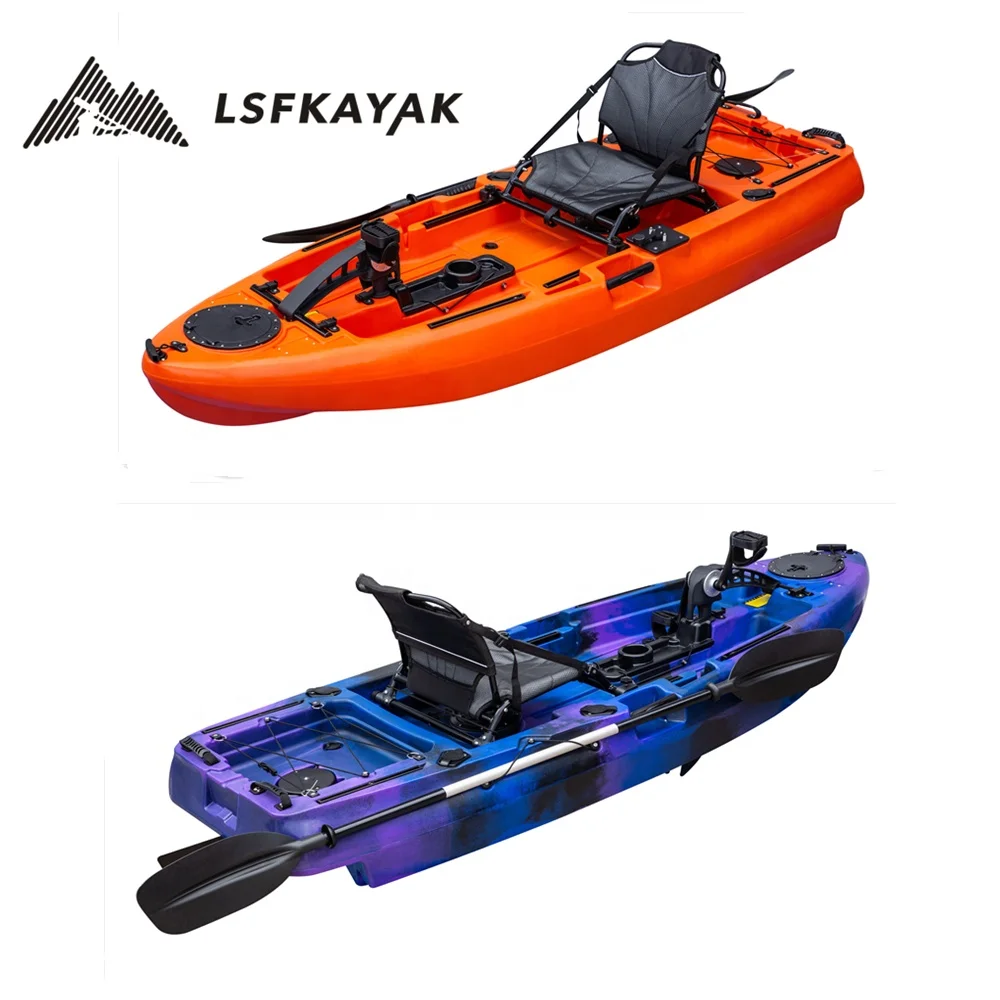 Single Seat Pedal kayak solo person 8FT Fishing Foot Pedal Drive fishing kayak with Rudder system HDPE Plastic Kayak