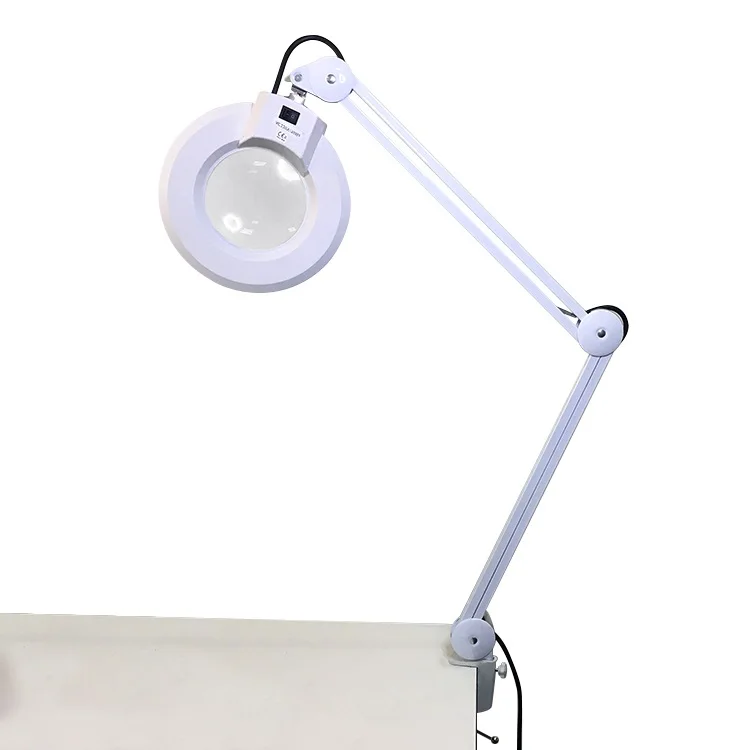 ALLESD Metal Clip High Quality YS-702 Optical Lens and Standard LED Magnifier Magnifying Lamp