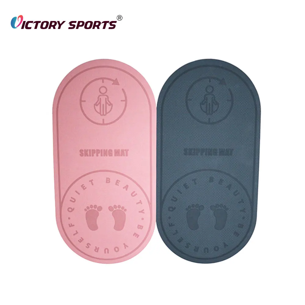 Customized Anti-slip Logo Noiseless TPE Skipping Thick 6/8mm Workout Jump Rope Mat