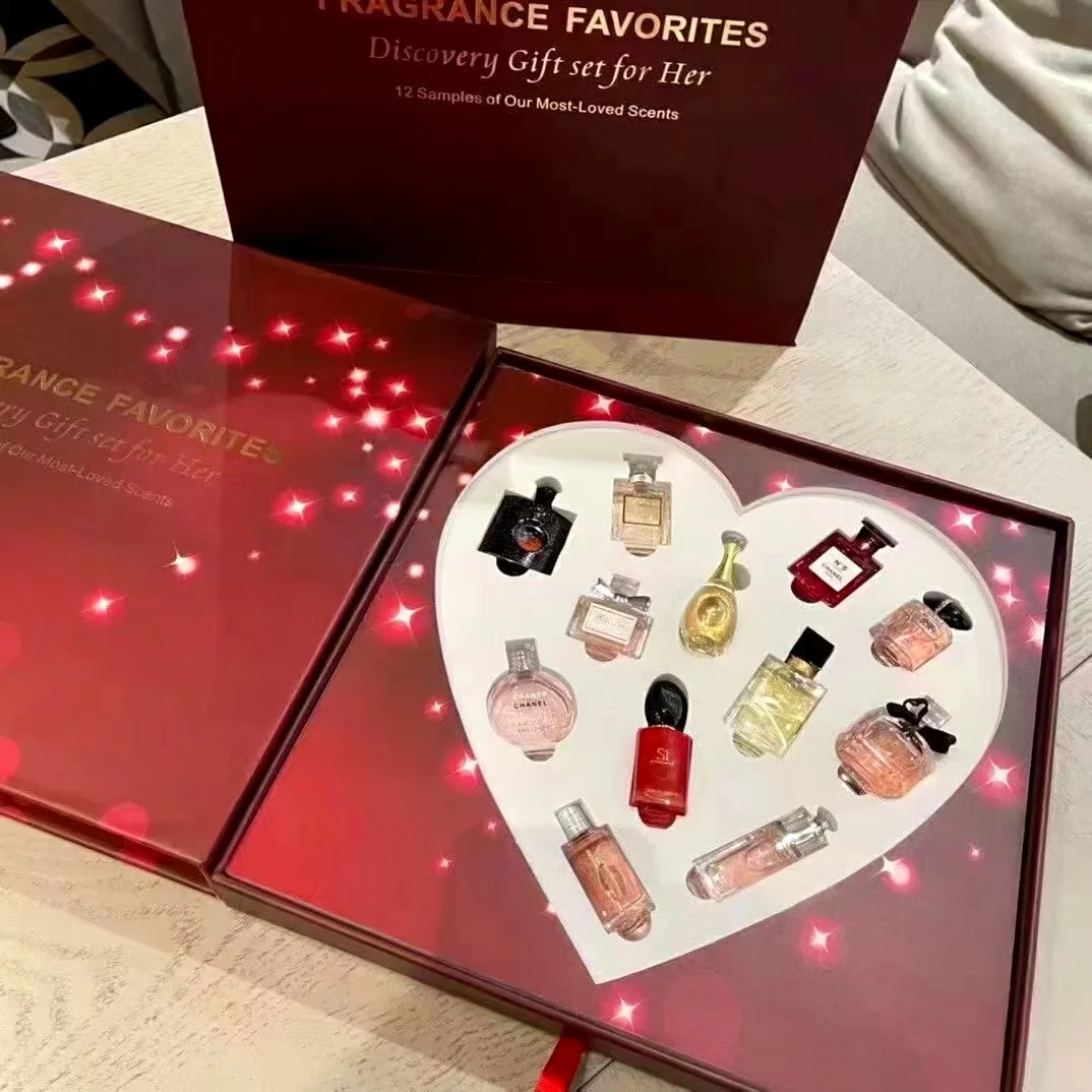 Wholesale 12 various scents brand perfume with luxury gift box and bag