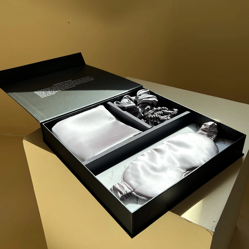 Pure Silk Pillowcase 100% Mulberry silk ECO-Friendly custom Standard Size luxury silk pillowcase eye mask scrunchies gift set