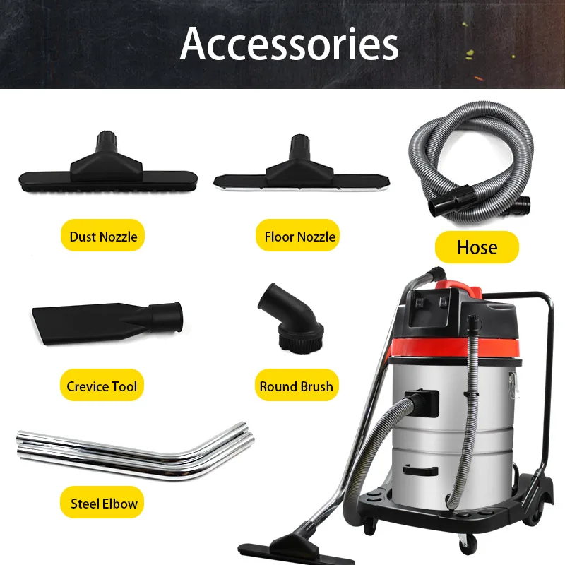 Large capacity 70L Vacuum Cleaner Wet/Dry 2 Motors