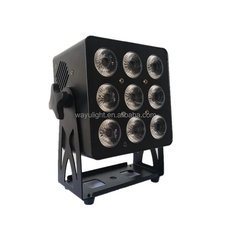 Wireless remote control dmx battery 9x18w rgbwa uv 6in1 led par light