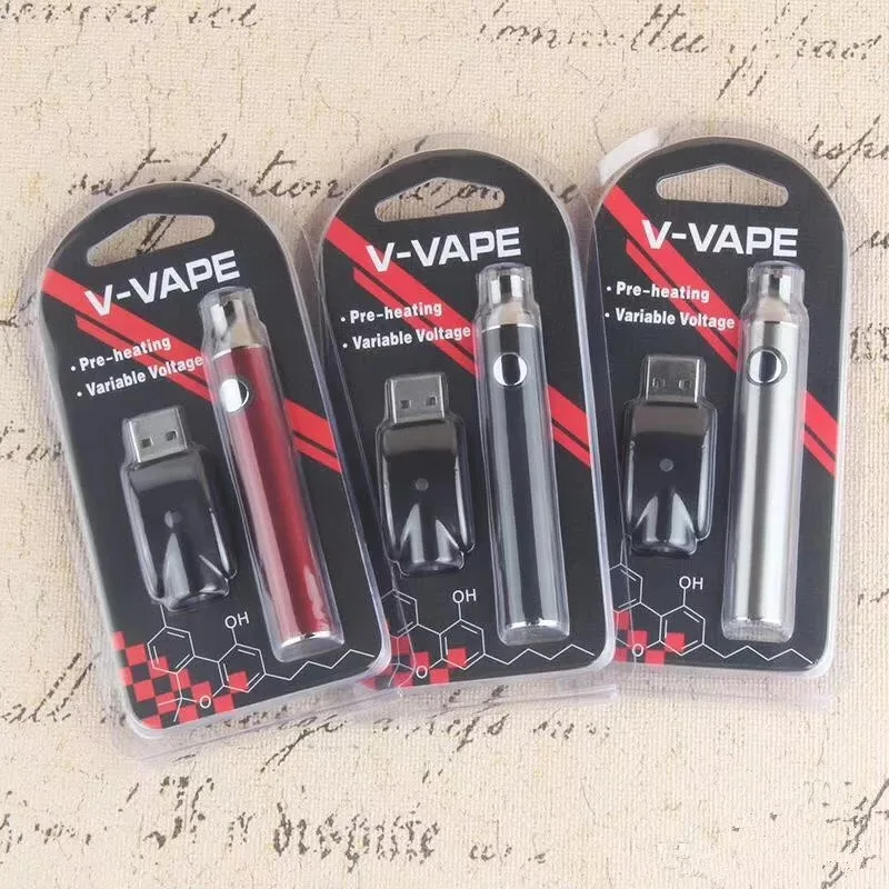 
2019 Vapeyoung Blister Starter Kit Variable Voltage V-VAPE 650mAh vape pen battery 