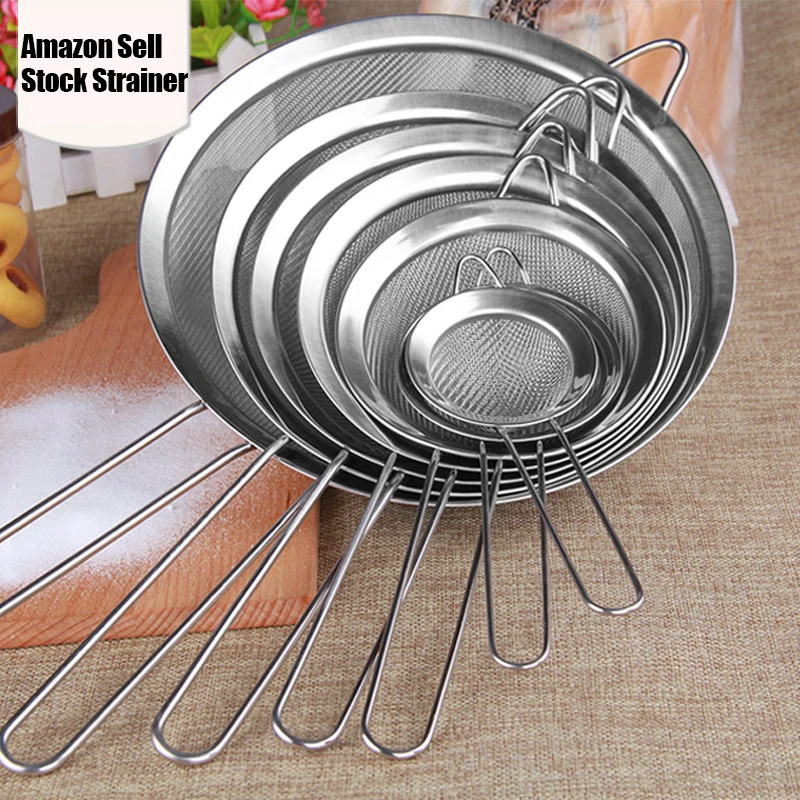 Высококачественный дуршлаг из нержавеющей стали с двойной тонкой сеткой и деревянной ручкой новинка 2020 7-22
