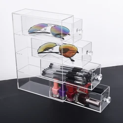 Custom Clear Acrylic Storage Organizer Case Transparent Plexiglass Box with Lid