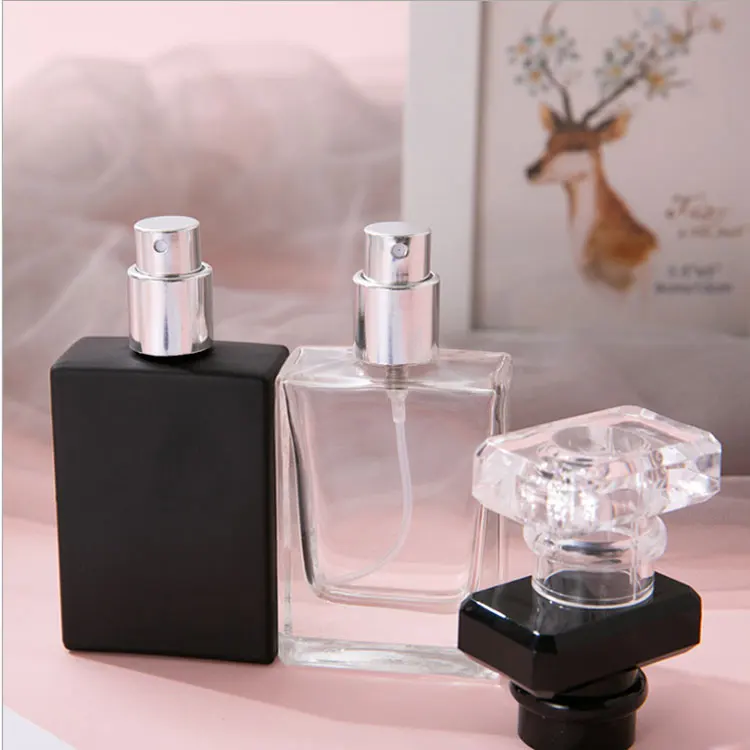 Women Luxury Custom Wholesale Empty Square 30Ml 50 Ml 10Ml 100Ml Empty Perfume Glass Spray Bottles For Sale With Pump