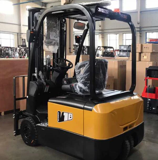 AC motorized 1.6ton 3-wheels small electric forklift with Italy Zapi controller and solid tyres