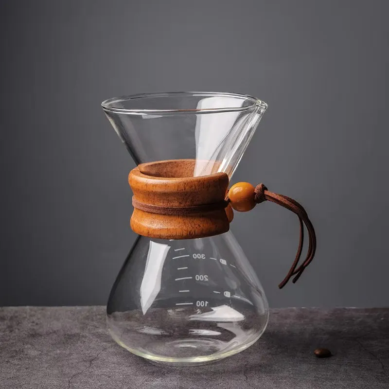 
Classic Glass Chemex, V60 Coffee Pot For Making Coffee 