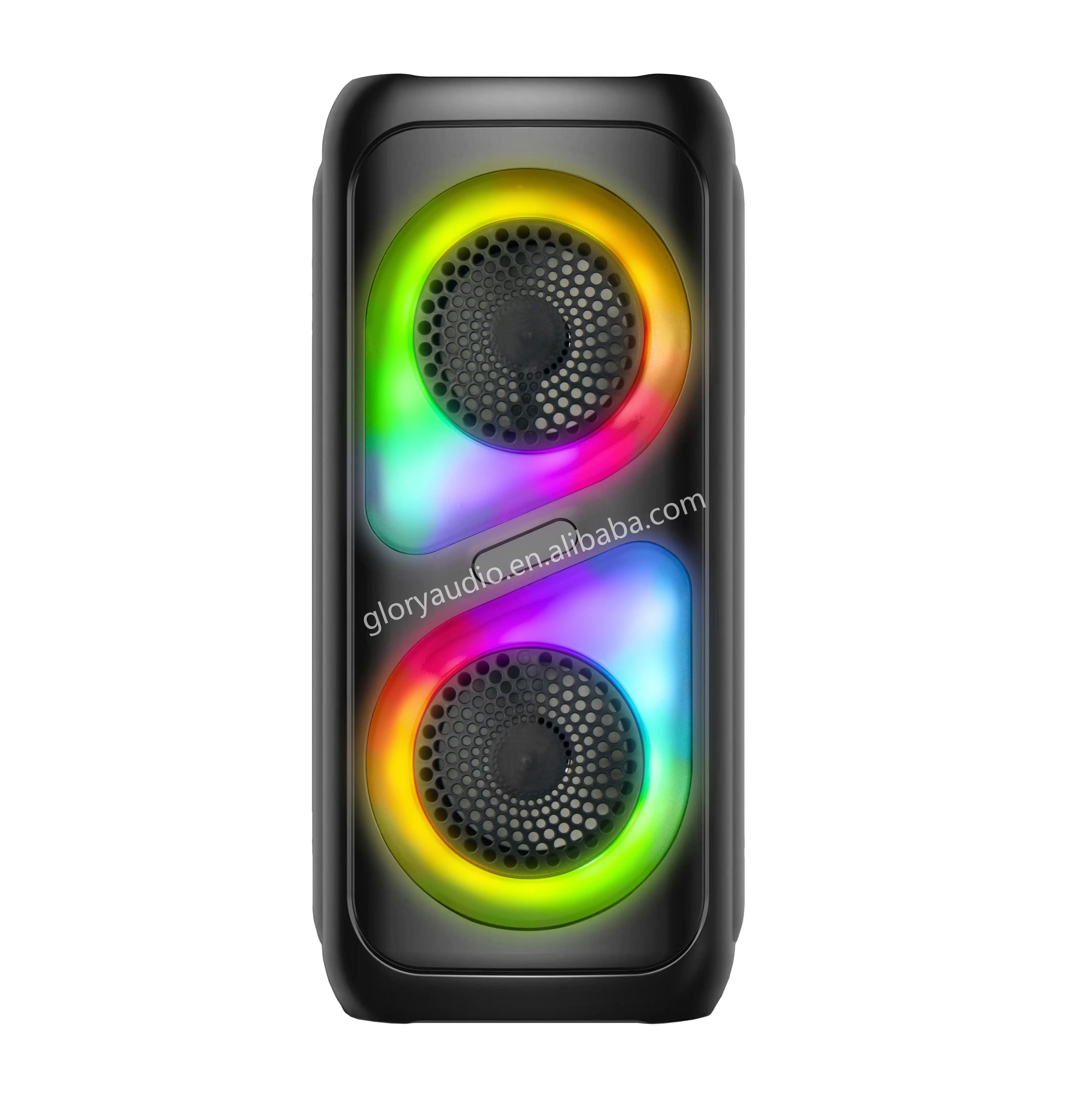 High Quality Portable Dual 4 Inch Battery Powered Mini Audio System RGB Light Wireless Plastic Speakers