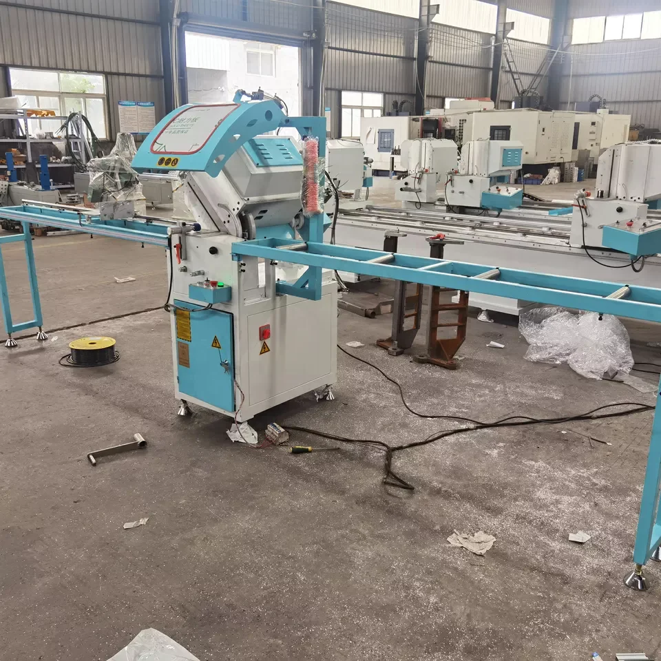 single head aluminum door and window cutting saw making machine windows with fabrication table for aluminum door and window
