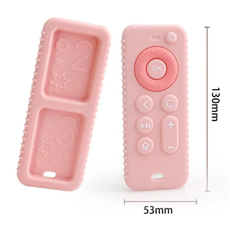 Hot Sale BPA Free Cartoon Rod Kids Cute Baby Chew Soft Silicone Teether Toy Remote Control Teething Toy