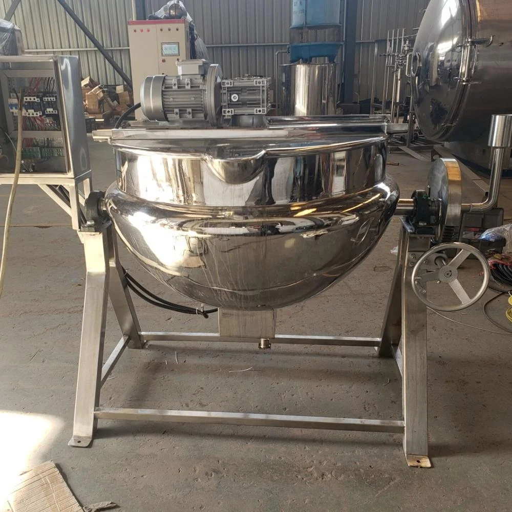 Jacketed Kettle Stainless Steel Industry Kettle Food Processing Application Commercial Jacketed Kettle With Mixer