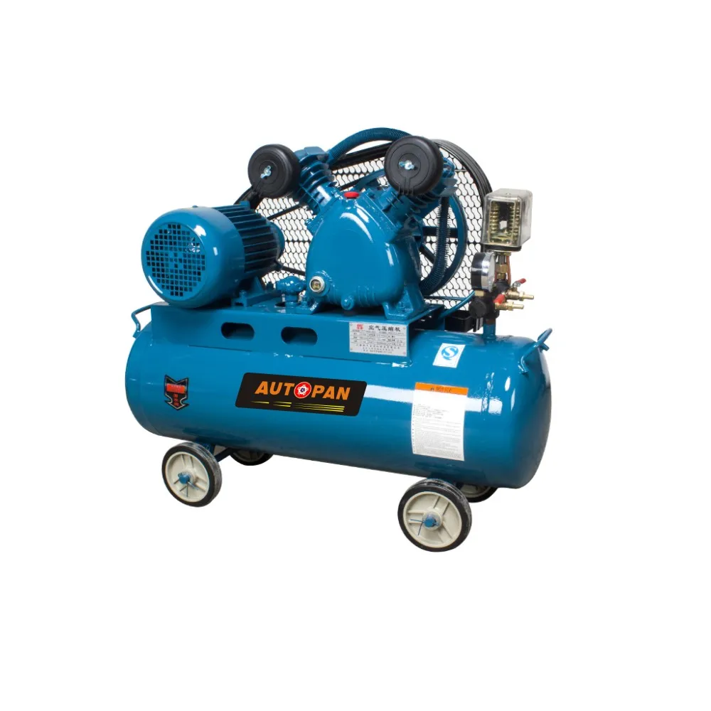 Best price mobile  cylinder  piston belt driven air compressor with wheels