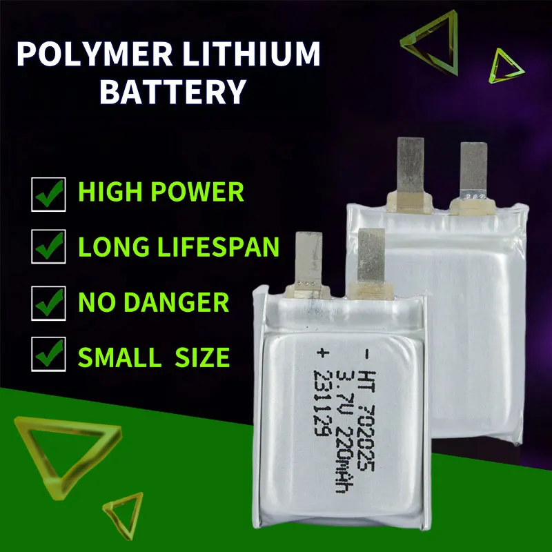 Customized High Discharge Rate 702025 20C Lipo Battery 220mah 3.7V Rechargeable Lithium Polymer Battery for Cigarette Lighter