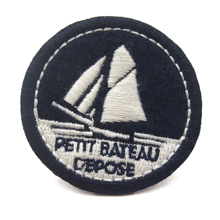 BL0109-Wholesale Iron on Custom Design Name 3D Embossed Small Flag Fabric Logo Embroidery Patches for Uniform