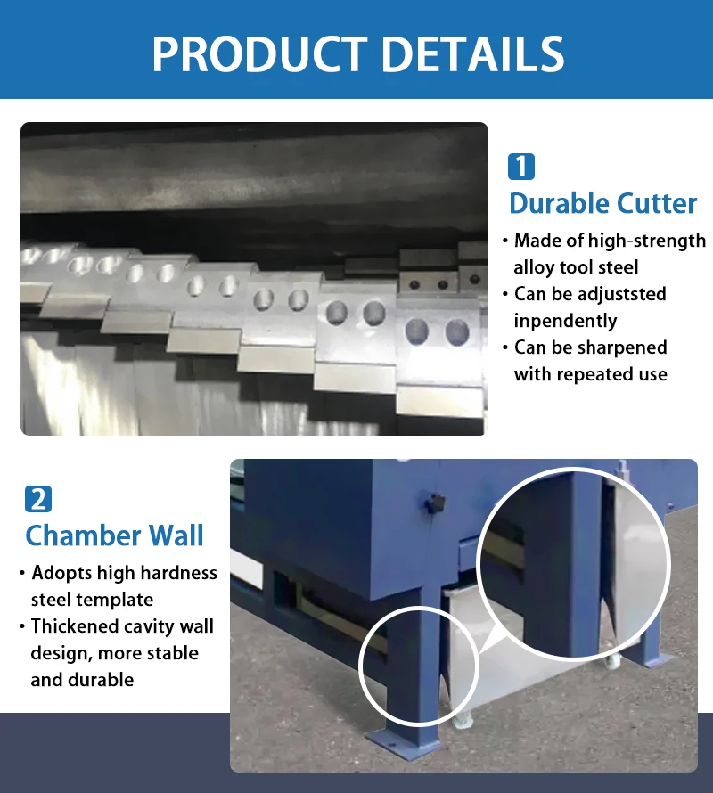 2 Pcs Stationary Blade Multi-Function Sturdy Plastic Crushing Machines 200 Kg/H Grinding Pacity Shredder Machine