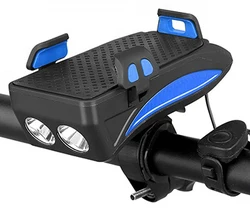 WHEEL UP Rechargeable 130DB Power Bank Bike Phone Holder Light Bicycle Headlight Warning Horn Lamp