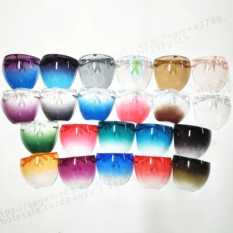  Customized Logo Color Face Shield Mask Glasses Faceshield Clear