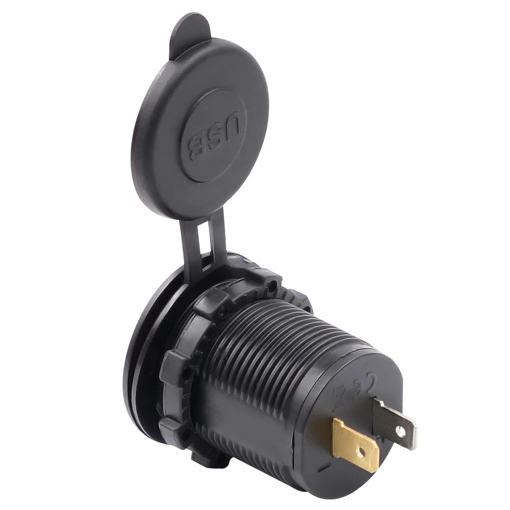 
12V/24V 22W 4.2A Dual USB Marine Socket Power Outlet With Green LED light for Marine, RV, Boat, Motorcycle, Truck 