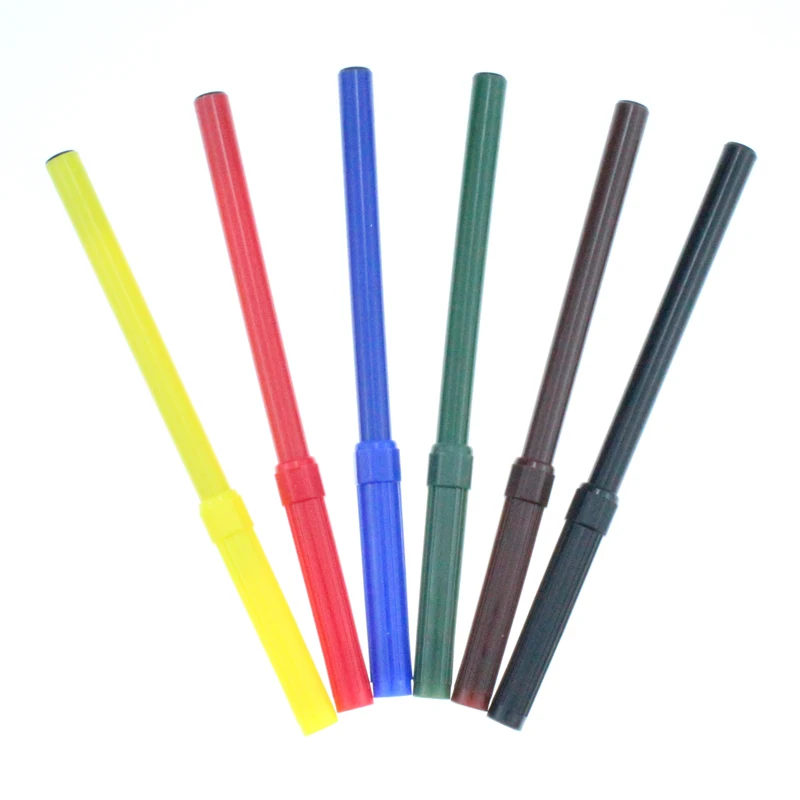 Stationery supplier 6 pcs packed art color markers custom printed fineliner felt tip color marker pens