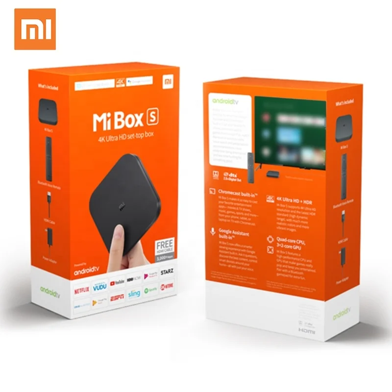 Global Version Xiaomi Mi TV Box S 4K HDR Android TV 8.1 2G 8G WIFI Cast Netflix Set top Xiaomi Mi TV Box