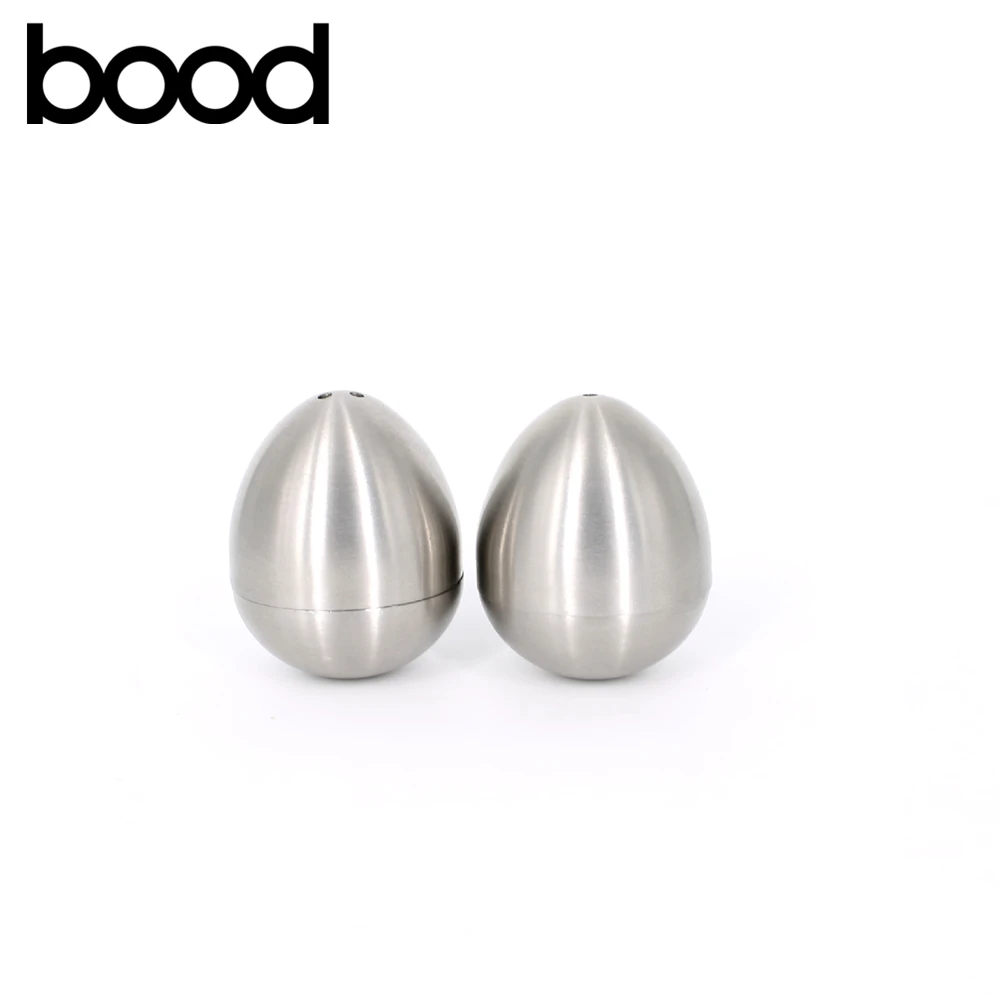 mini salt and pepper shakers set with stainless steel 304 egg shape