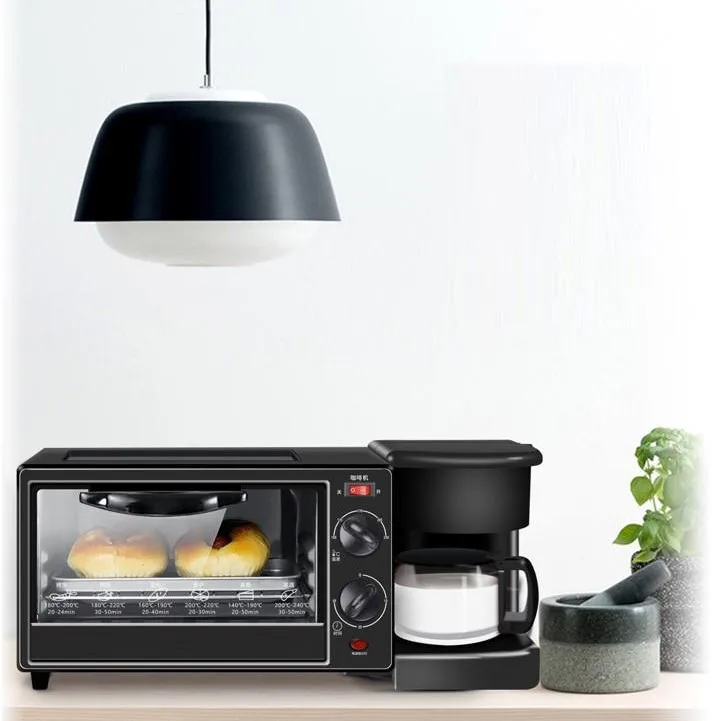 Factory Direct Supply Multi-function breakfast machine, With Coffee Maker Frying Pan Toaster Oven 3 in 1 Breakfast Machine