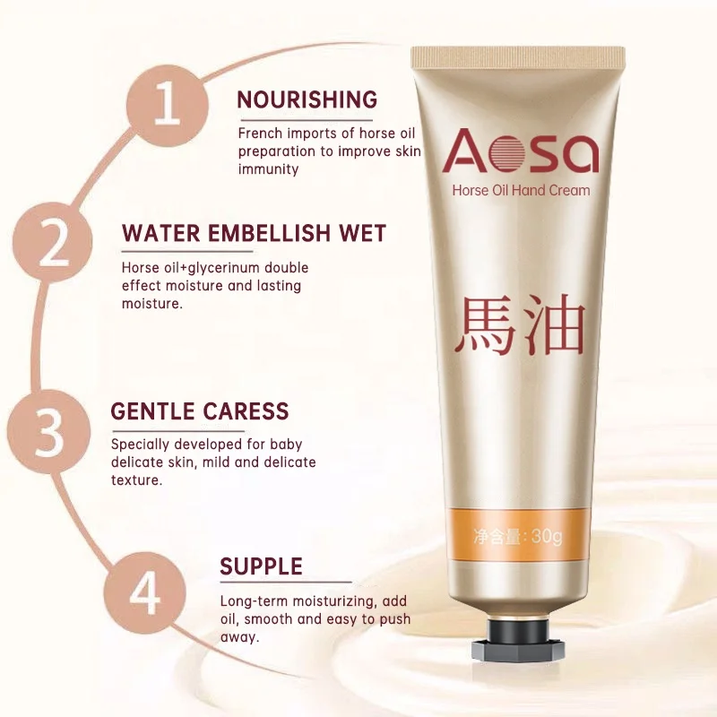 Private Label Wholesale Hand Care Hydrating Moisturizing Skin Exfoliator Horse Oil Hand Cream