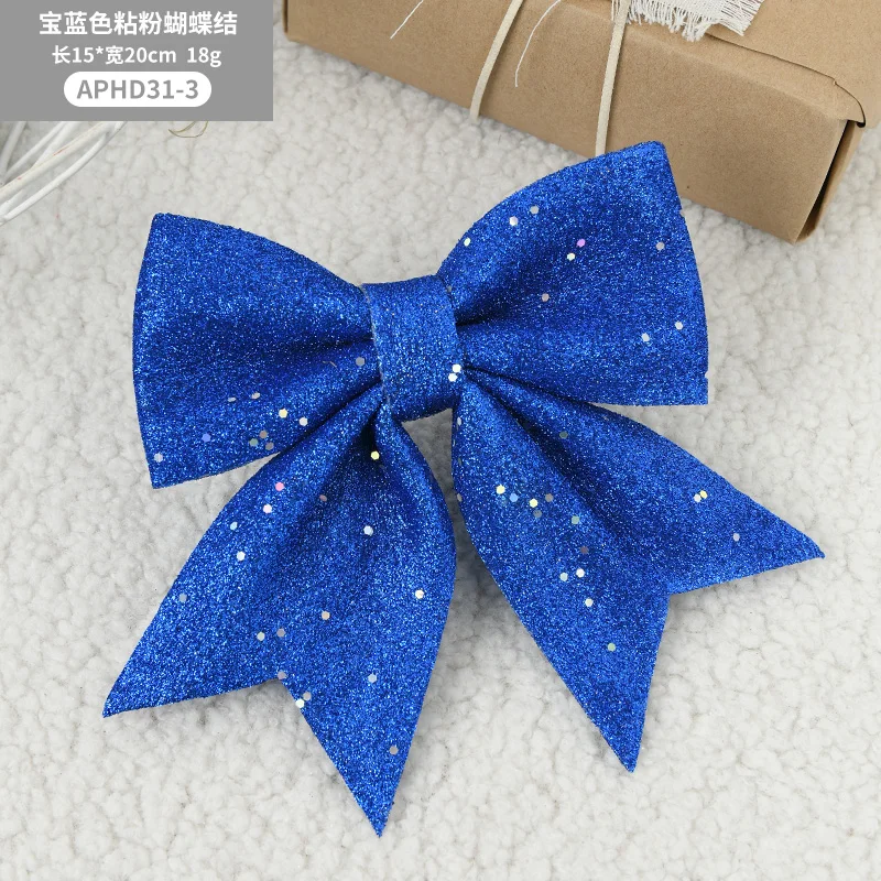 Xmas decoration supplies Ribbon Wreath Christmas Bows red Glitter Design Christmas Decorations Bow Christmas Tree Bow
