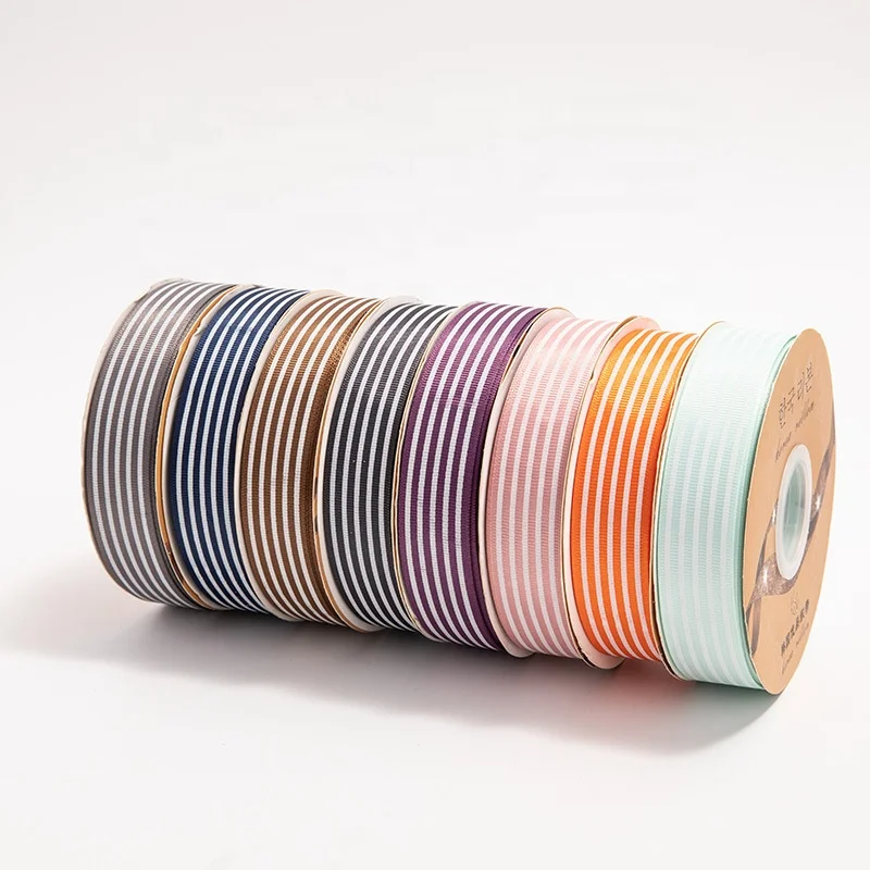 Hot sale retail diy gift grosgrain knitting striped webbing Decorative Grosgrain Ribbon Wholesale