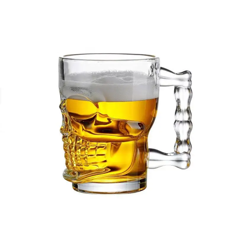 Factory wholesale glass large beer mug handle mug with handle draft beer mug 500Ml Crystal Cup.