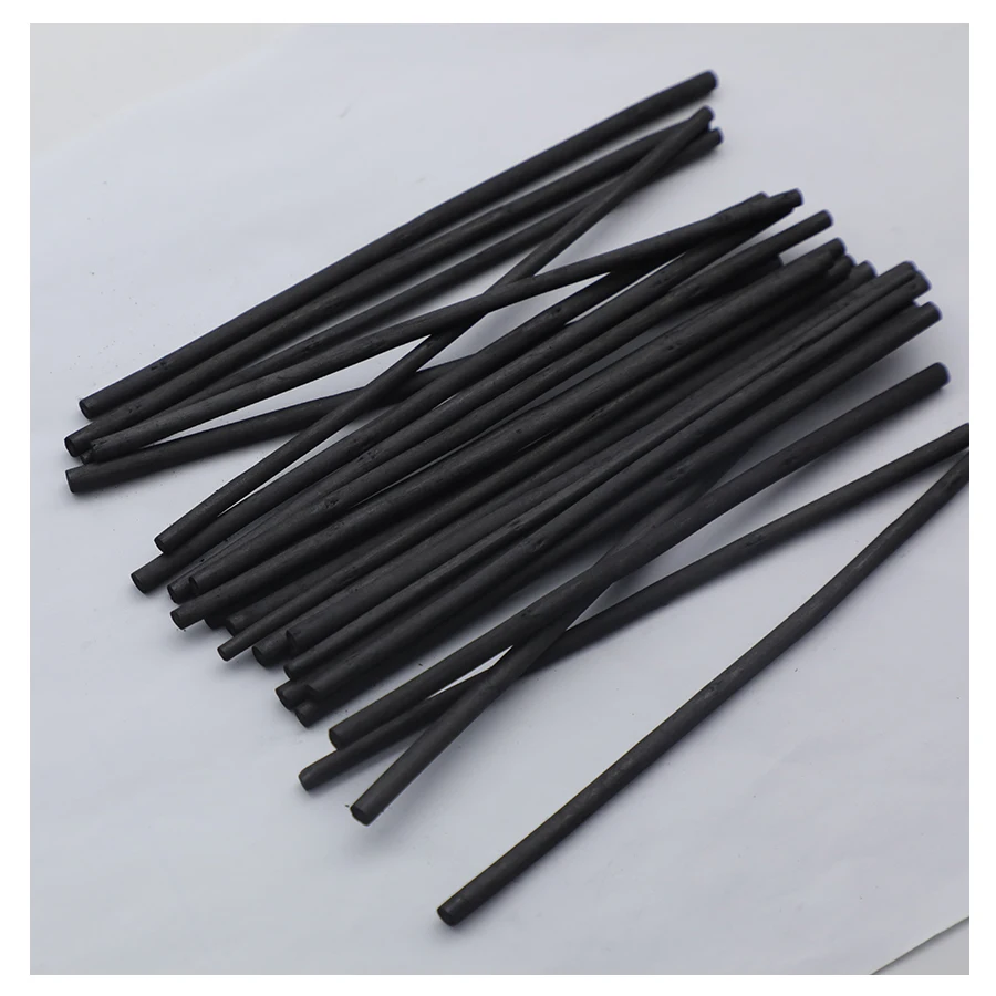 Artecho 25pcs 2-4mm regular charcoal stick for professional art drawing,charcoal pencil set for sketch