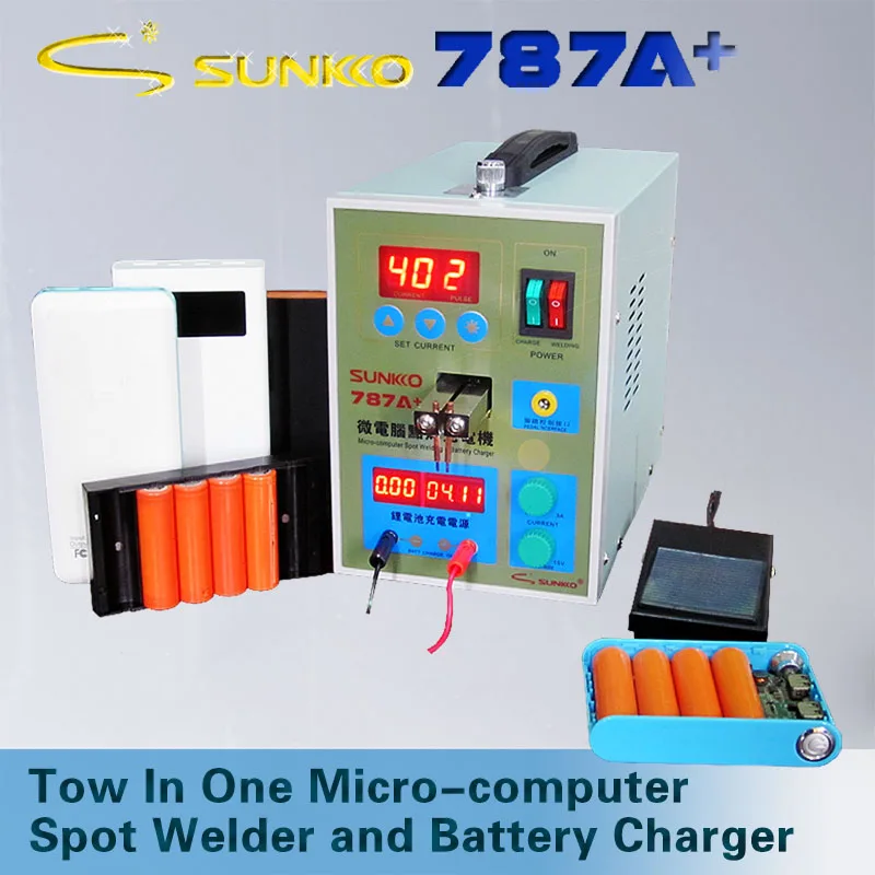 Профессиональный аппарат SUNKKO 787A + для точечной сварки аккумуляторов 18650