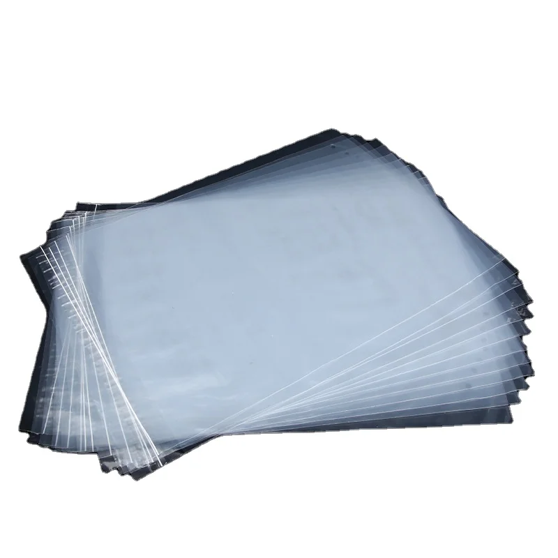 GRS  Custom size transparent self sealing 100% recycled poly bags with suffocation warning print
