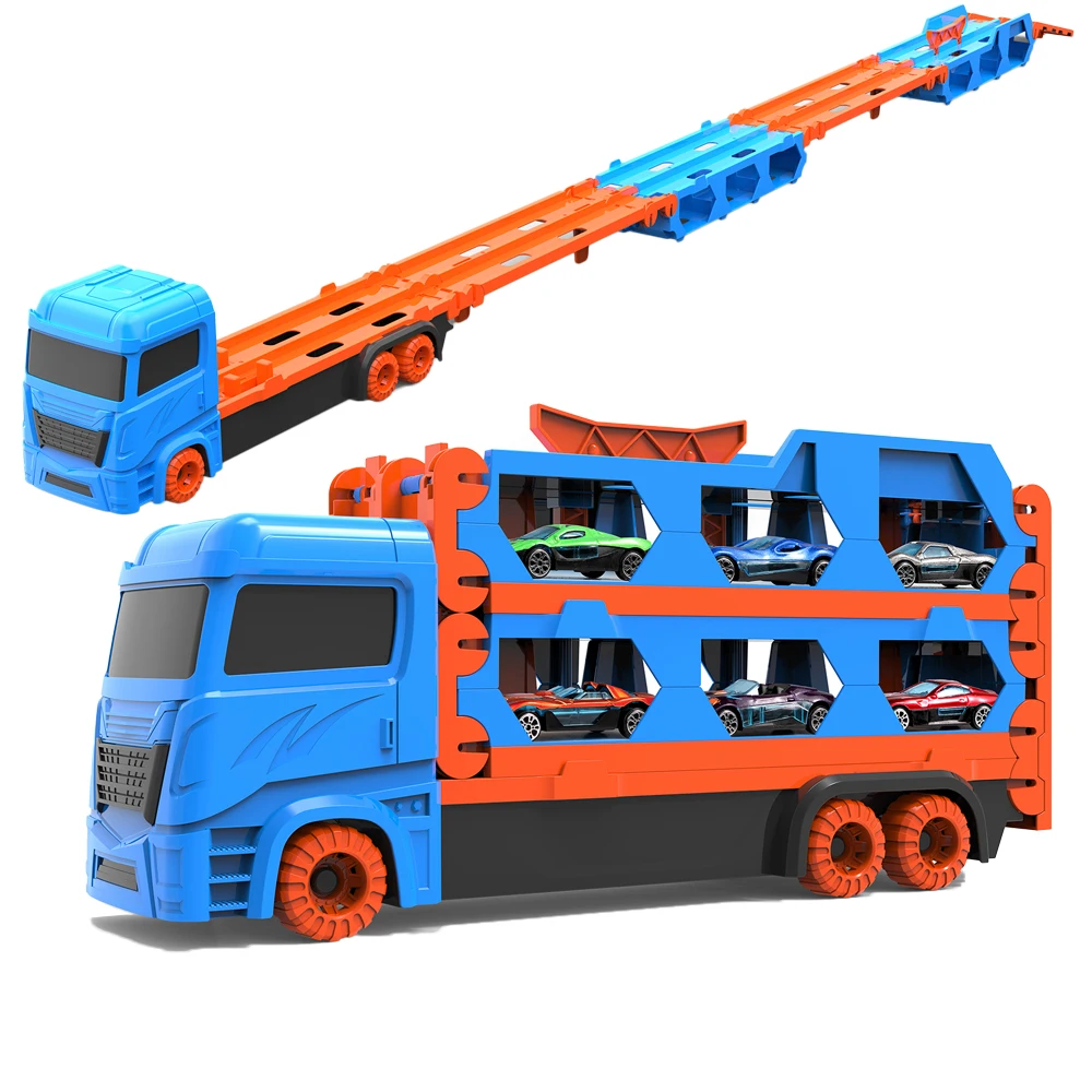 Trending products Multi Ejection big Track Transporter Toy Alloy Car Catapult Deformation Folding Truck juguetes para los ninos