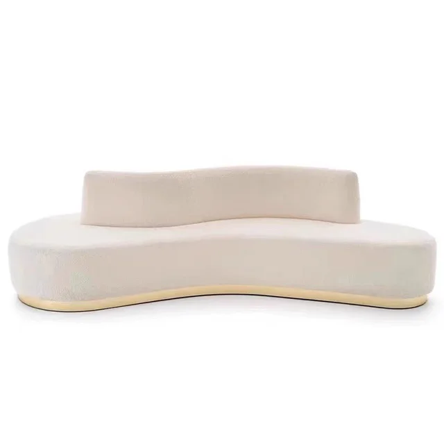 Lambskin curved sofa beauty salon clothing store B&B reception Nordic simple size apartment living room double