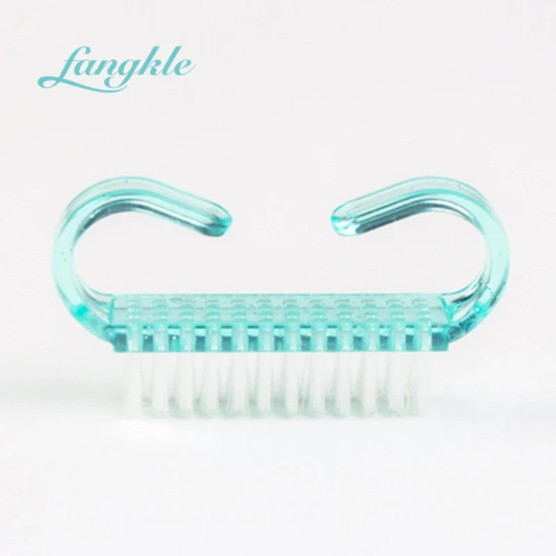 6colors 68*37MM Cleaning Fingernail Mini Plastic Washing Nail Brushes Pen Double Cup Plastic Nail Art Nylon Brush