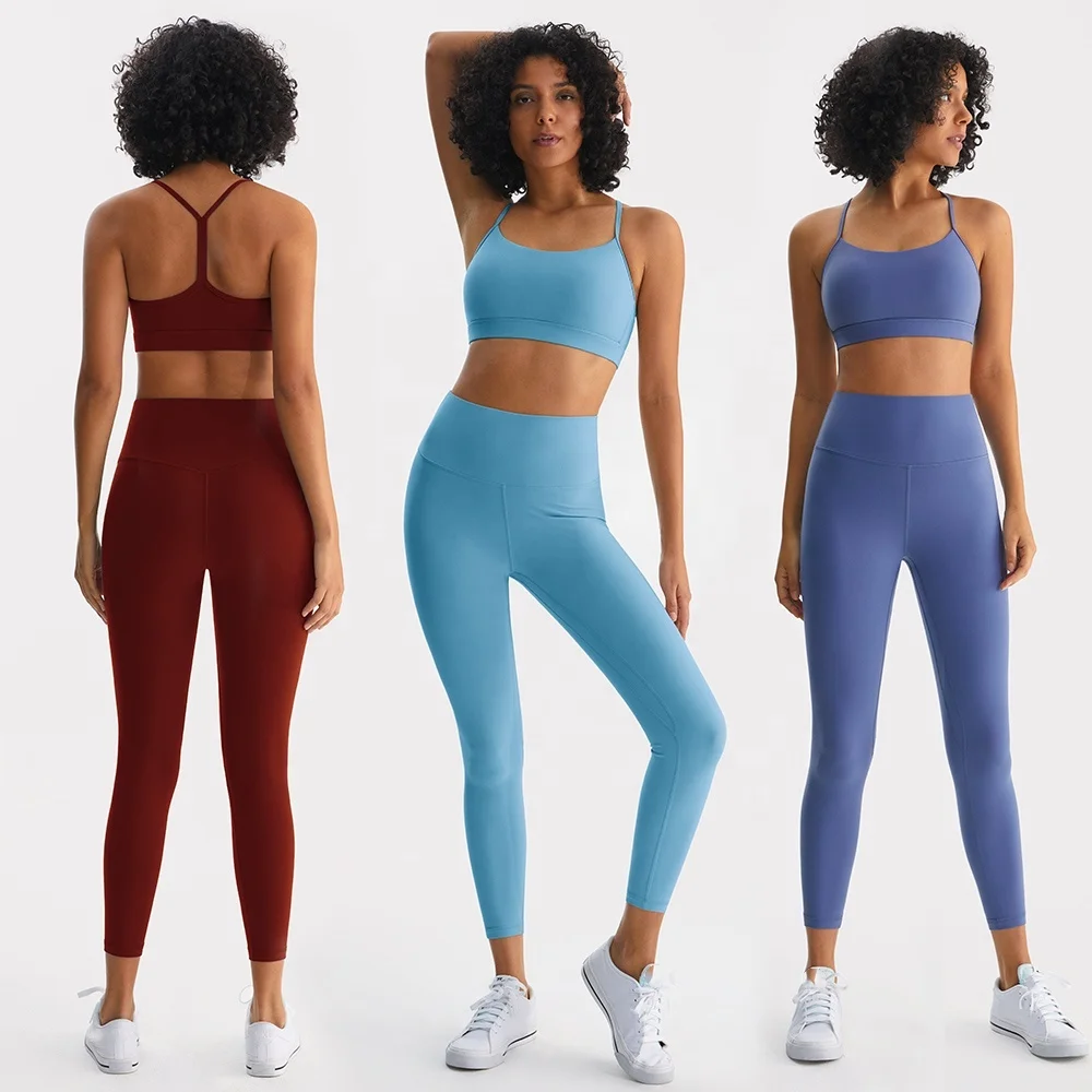 Scrub Butt Dry-Fit Sportswear Set Spandex and Nylon Material Active Style Two-Piece Yoga Underwear and Bra for Outdoor Fitness